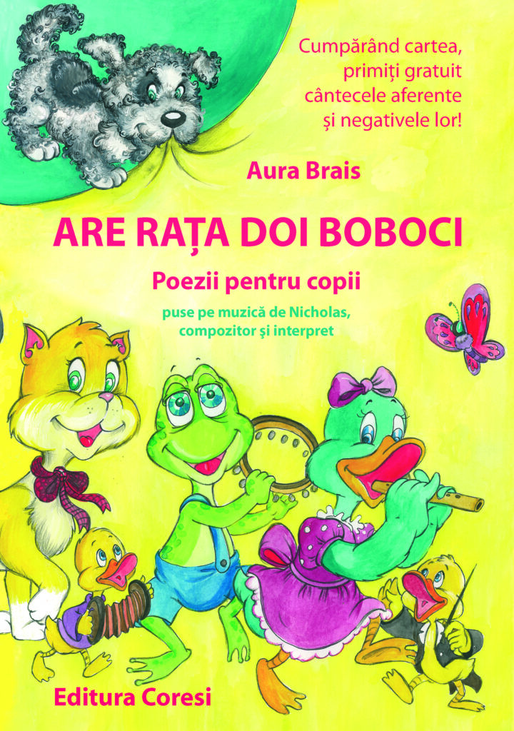 Book cover for Are rața doi boboci. Poezii pentru copii puse pe muzică de Nicholas, compozitor şi interpret